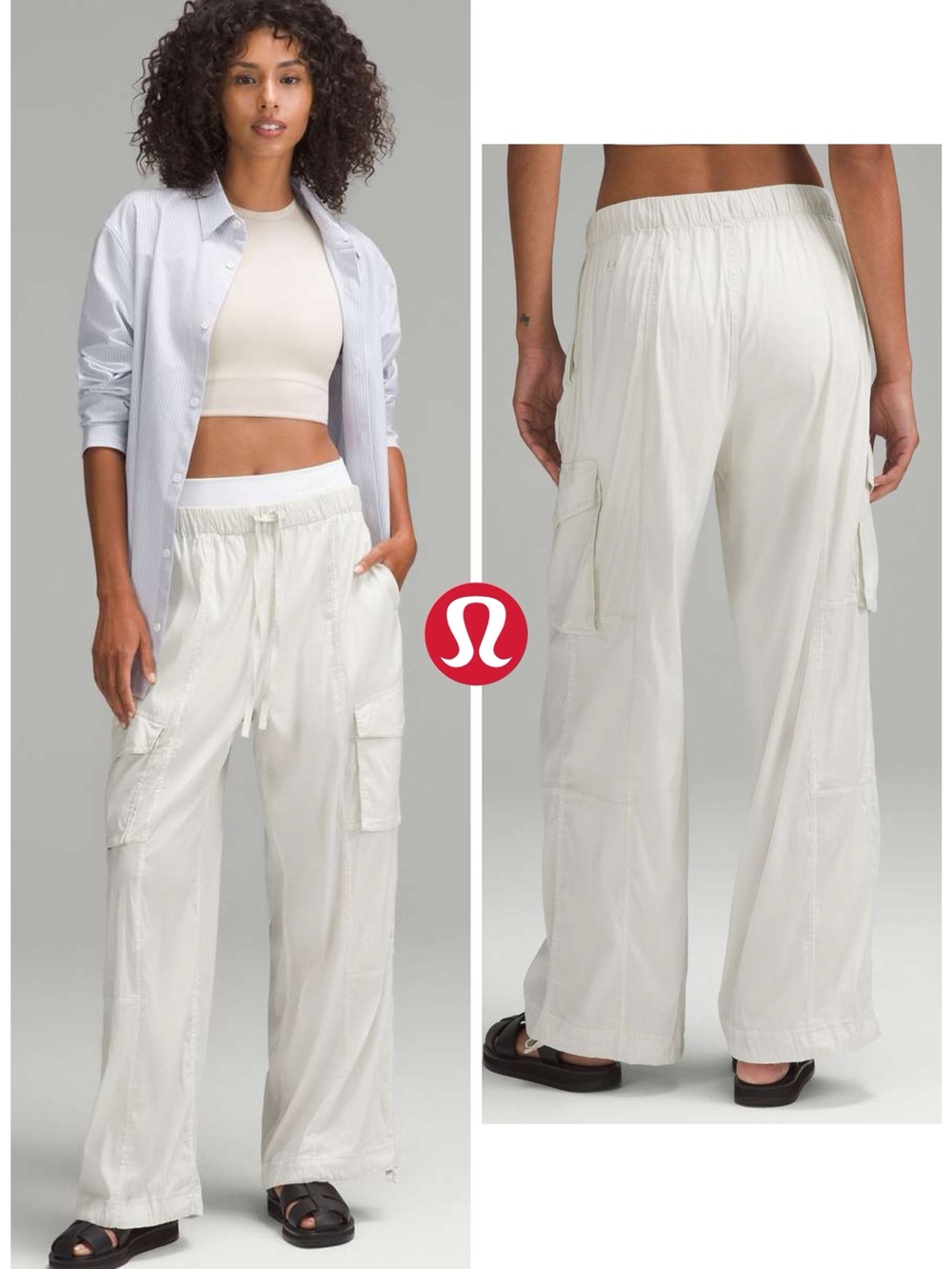 Like New - Lululemon Lightweight Adjustable Mid-Rise Cargo Pant in Bone (XL)